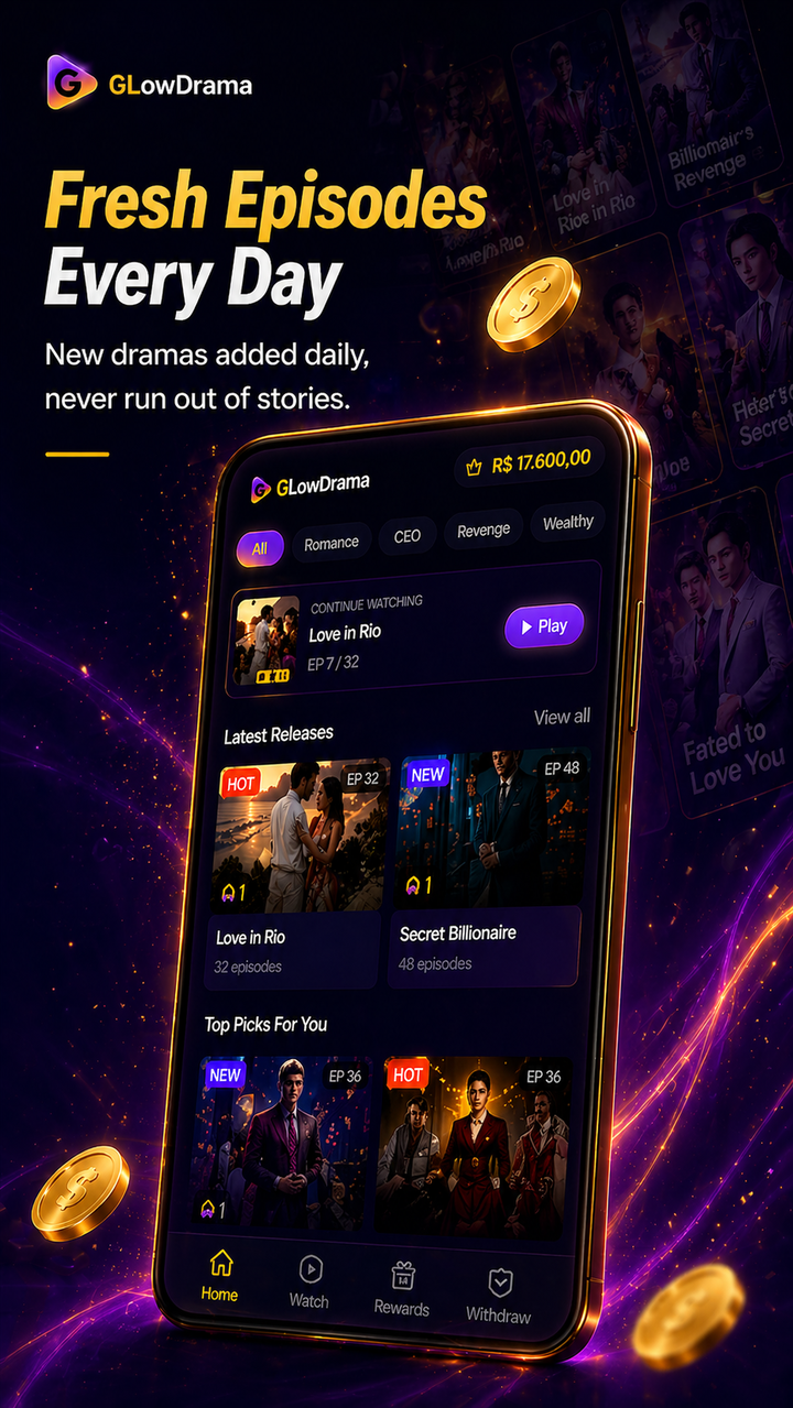 GlowDrama home feed screenshot