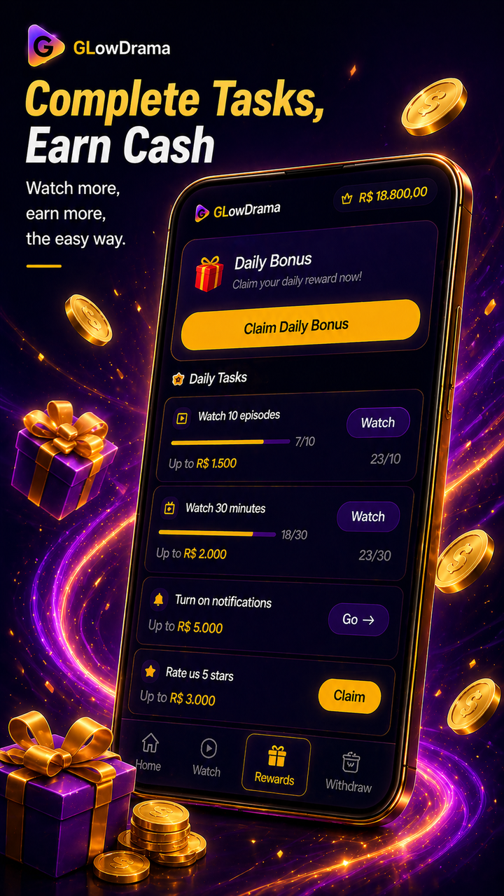 GlowDrama rewards center screenshot